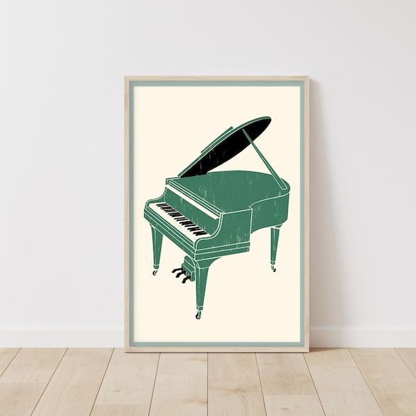 Vintage Klavier Poster • Klavierlehrer-Geschenk • Geschenk Musiklehrer • Musikalische Kunst • Musik Wandkunst • Piano Wandkunst