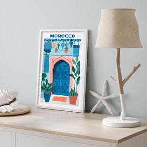 Vintage Marokko • Marokko Ilustración • Marokko Deko • Retro Travel Druck • Reiseposter Geschenk • Reiseposter Dekoration imagen 3