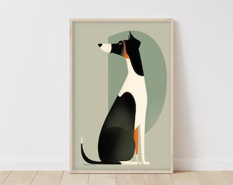 Minimalist Art Deco Dog Poster • Modern Distinguished Dachshund Wall Art • Symmetrical Print • Animal Picture • Easy Hang Decoration