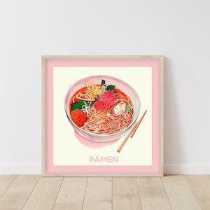 Ramen Poster Print • Ramen Wall Art • Ramen Bowl Poster • Unframed • Colourful Wall Art • Ramen Poster • Art Prints For Mom • Japanese Food