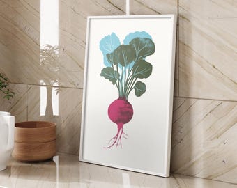 Gemüsedruck Wand • Gemüse-Poster • Gemütliche Küchenkunst • Geschenk zur Erwärmung des Hauses • Dekorative Geschenkidee