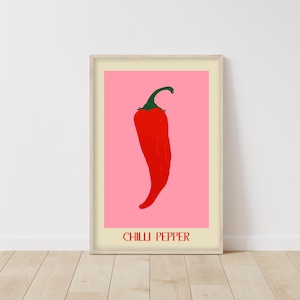 Hot Pepper Art • Vegetable Print Wall • Vegetable Poster • Cozy Kitchen Art • House Warming Gift • Decorative Gift Idea