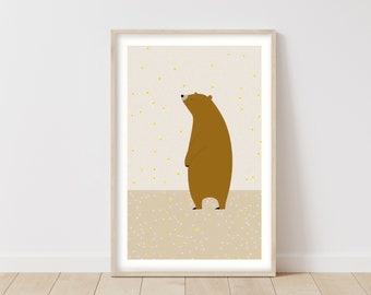 Nursery Bear Poster • Cute Animal Print • Decorative Gift Idea • Bear Wall Art • Forest Animal Poster • Playroom Print