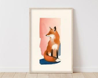 Fox Print Art • Forest Animal Poster •  Fox Nursery Wall Art • Animal Home Decor • Fox Lover Gift • Colorful Poster