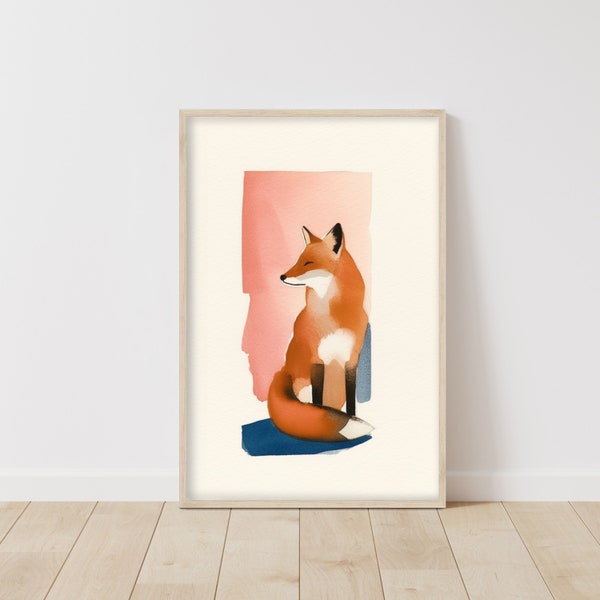 Fox Print Art • Forest Animal Poster •  Fox Nursery Wall Art • Animal Home Decor • Fox Lover Gift • Colorful Poster