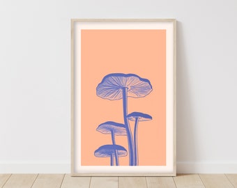 Wildpilz-Poster • Pilz Geschenk • Pilz Kunstdruck • Niedliches Poster • Fungus Art • Eklektische Wandkunst • Wandkunst • Kunstdrucke