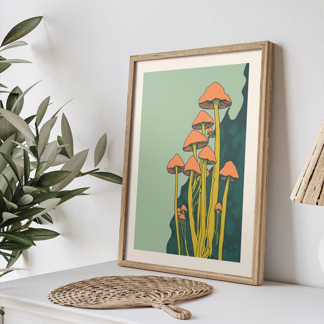 3x Vintage Pilz Poster Leinwand Druck – 30x40 Cm, Wanddekoration Für Wohnzimmer, Schlafzimmer, Küche, Als Geschenk