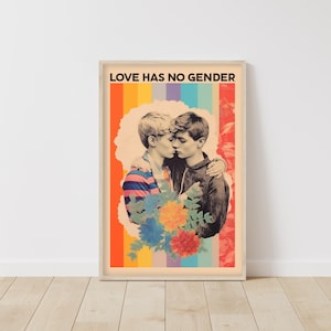 Non Binary Art • Non Binary NB Gift • Partner Gift Love • LGBTQ Couple Gift • Hanging Lgbtq Poster • Lgbt Pride Decor • Non Binary Friend