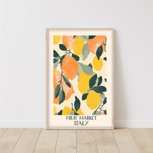 Lemon Poster • Fruit Kitchen Art • Lemon Painting • Classic Food Print • Vinatge Kitchen Poster • Food Market Print • Decorative Gift Idea