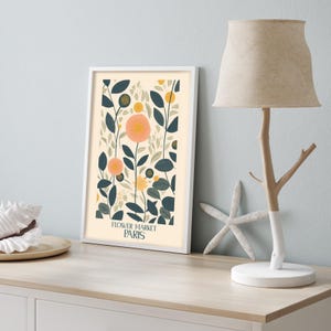 Boho Botanical Print • Unusual flower • Spring Flower Poster • Botanical Print Leaf • Wildflower Poster • Warm Colors Print image 4
