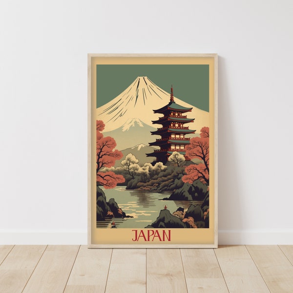 Vintage Japan • Tokyo Japan Poster • Japanese Decor • Travel Posters • Vintage Travel Print • Vintage Architecture • Travel Poster Art