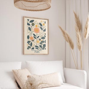 Boho Botanical Print • Unusual flower • Spring Flower Poster • Botanical Print Leaf • Wildflower Poster • Warm Colors Print image 3