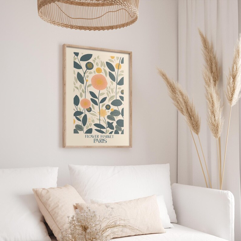 Boho Botanical Print • Unusual flower • Spring Flower Poster • Botanical Print Leaf • Wildflower Poster • Warm Colors Print image 3