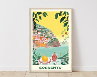 Vintage Sorrento • Vintage Italian • Italian Print • Travel Poster Gift • Travel Poster Art • City Poster Print • Vintage Travel Art