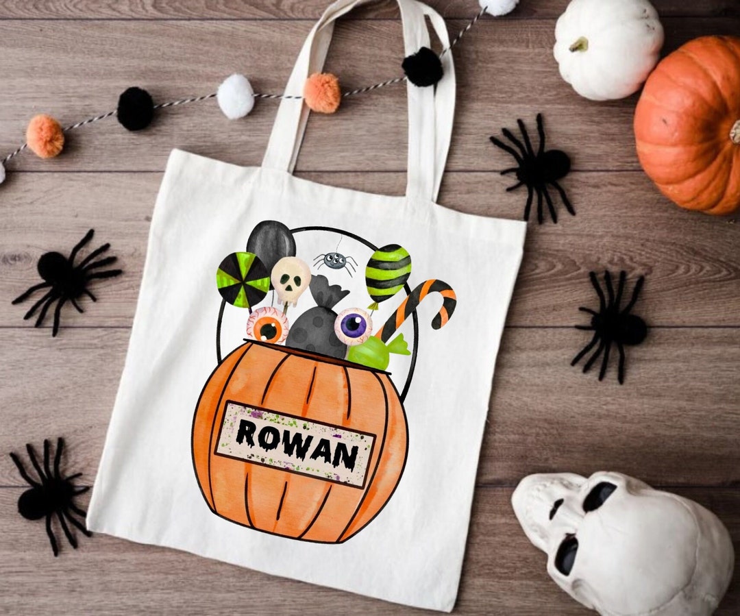 Trick or Treat Bags Personalized Halloween Bag Halloween Etsy