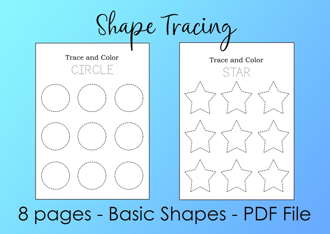 Learning Shapes, Shape Tracing, Basic Shapes Worksheet, Tracing Shapes