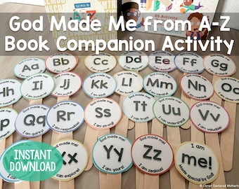 God Made Me from A-Z Book Companion Activity Affirmation Devotional for Kids