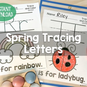 Páginas para colorear y calcar letras de primavera