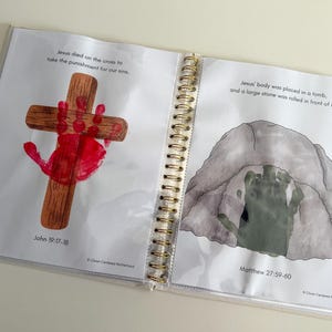 The Easter Story Handprint Keepsake Book for Kids, English and Spanish