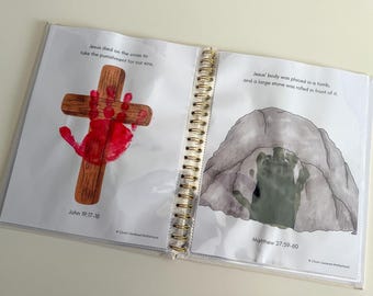 The Easter Story Handprint Keepsake Book for Kids, English and Spanish