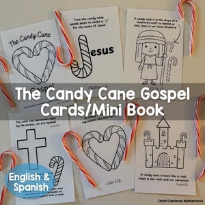 Evangeliekaarten met snoepgoed of minikleurboek Bijbel zondagsschoolles DIGITALE DOWNLOAD Engels en Spaans