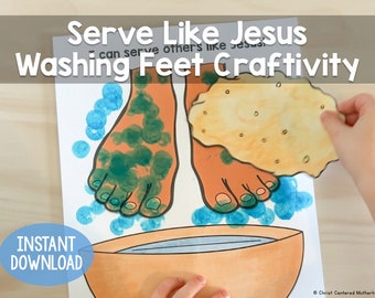 Serve Like Jesus Washing Feet Craftivity Perfect for Families and Sunday School during Holy Week Easter
