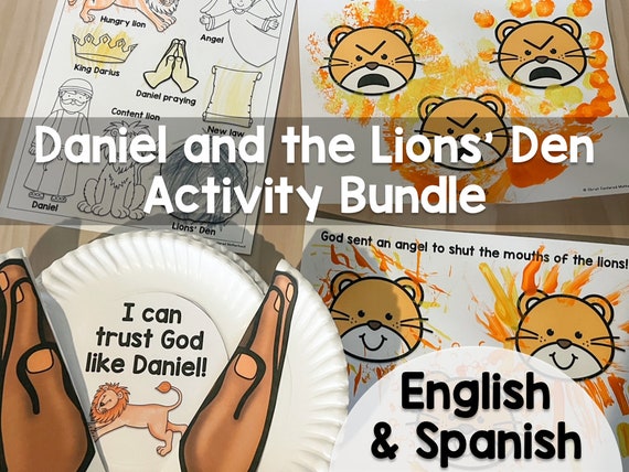 English AND Spanish Daniel and the Lions' Den Activity Bundle for