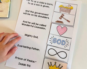 Isaiah 9:6 Memory Verse Activity for Christmas/Advent, English and Spanish (Digital Download)