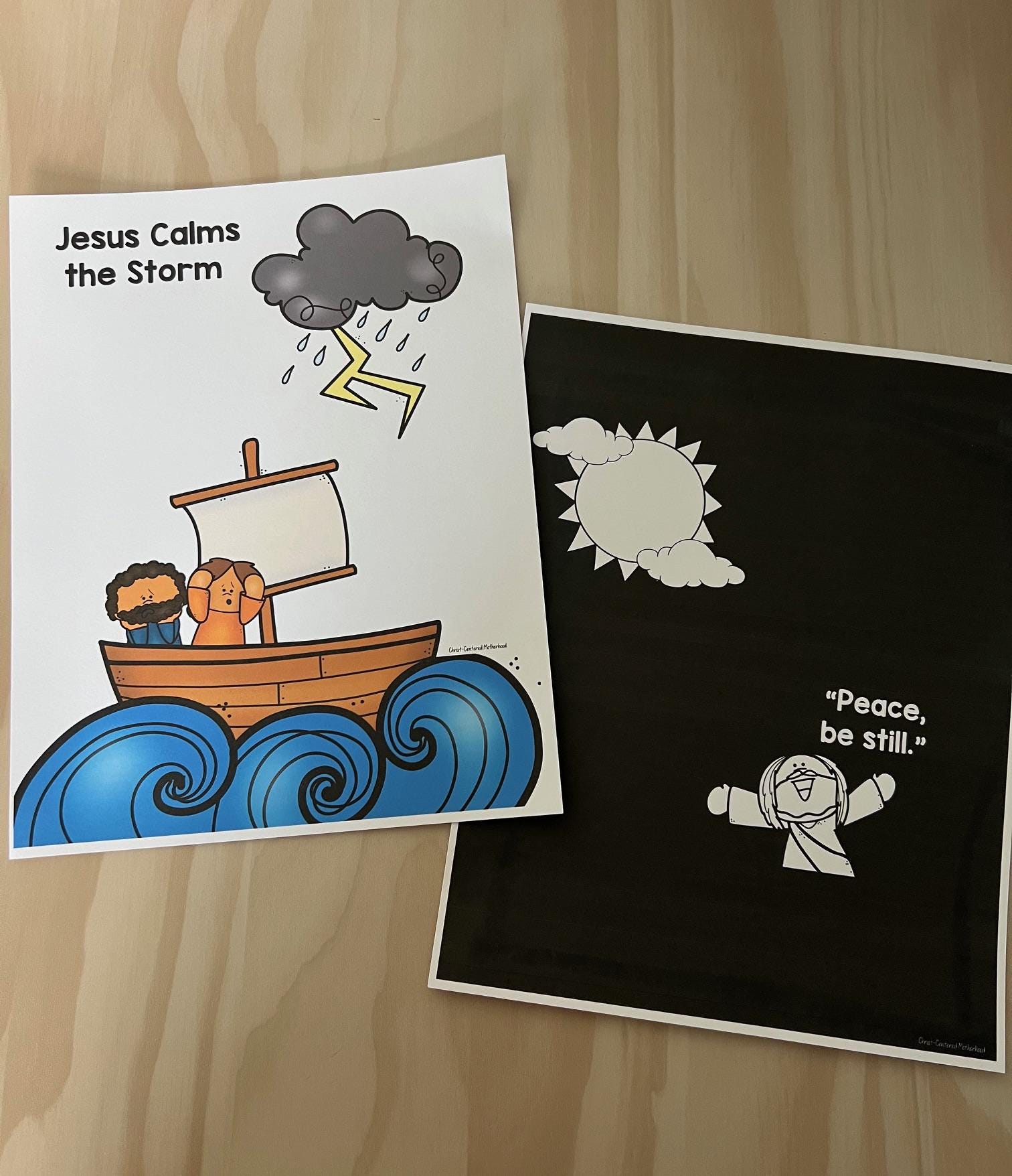 Jesus Calms the Storm Bible Flashlight Activity for Kids Sunday School ...