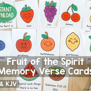 Frucht des Geistes Galater 5 Memory Verse Karten Aktivität Print and Go