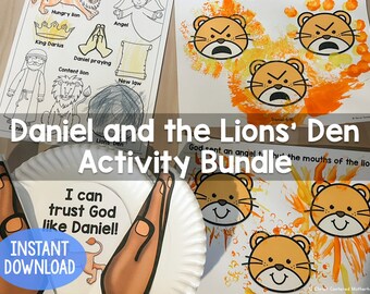 Daniel and the Lions' Den Activity Bundle for Kids Perfect for Church or Home Digital Download