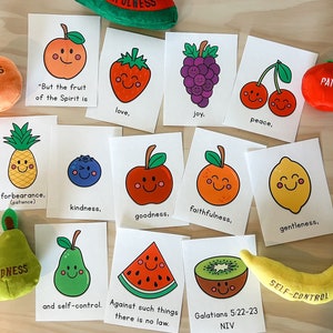 Fruit of the Spirit Galatians 5 Memory Verse Cards Activity Print and Go image 2