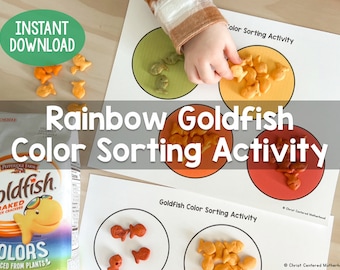 Rainbow Goldfish Color Sorting Activity