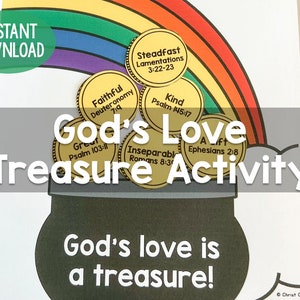 God's Love is a Treasure Activity and Coloring Page Perfect for St. Patrick's Day