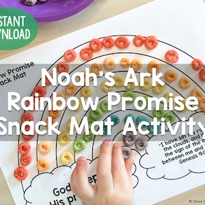 Noah&#39;s Ark Rainbow Promise Fruit Loop Snack Mat Activity