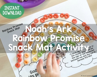 Noah's Ark Rainbow Promise Fruit Loop Snack Mat Activity