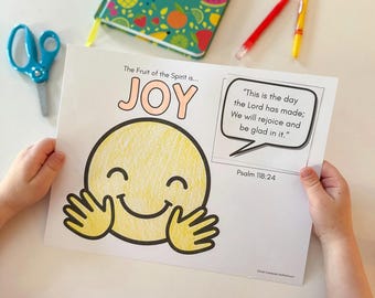 Fruit of the Spirit Joy Activity for Psalm 118:24, English and Spanish (Digital Download)