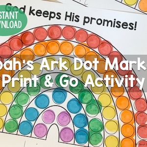Noah&#39;s Ark Rainbow Promise Dot Marker Activity