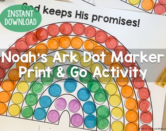 Noah's Ark Rainbow Promise Dot Marker Activity