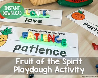 Fruit of the Spirit Galatians 5 Playdough Interactive Activity or Center Digital Download