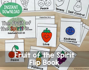 Fruit of the Spirit Galatians 5 Flip Book Activity Print and Go