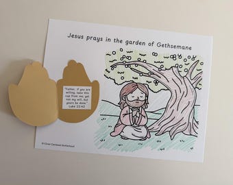 Attività di preghiera nel Giardino del Getsemani per la Settimana Santa, inglese e spagnolo