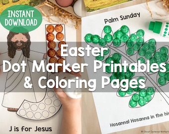 Easter Holy Week Dot Marker Printables and Coloring Pages