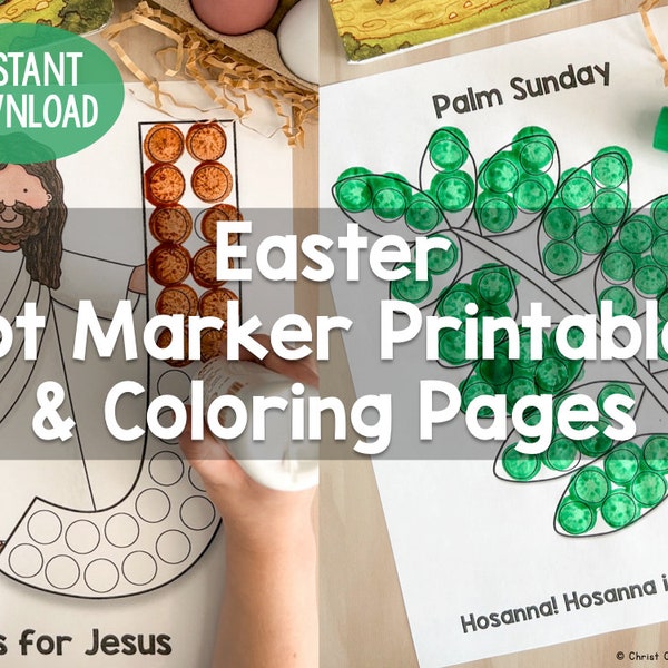 Easter Holy Week Dot Marker Printables and Coloring Pages