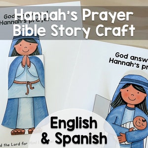 Hannah's Prayer Samuel Bible Story Craft Digital Download in English and Spanish