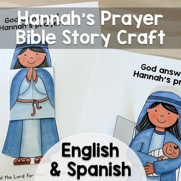 La prière d'Hannah Samuel Bible Story Craft Téléchargement numérique en anglais et en espagnol