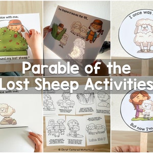 Parable of the Lost Sheep Jesus Good Shepherd Digital Download Sunday School Church or Homeschool Bible Printables for Kids
