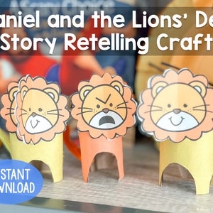 Daniel and the Lions' Den Bible Story Retelling Craft for Church or Families Digital Download