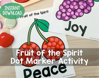 Fruit of the Spirit Galatians 5 Dot Marker Activity Pages Print & Go