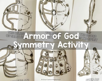 Armor of God Interactive Symmetry Activity Math Sunday School Church Homeschool DIGITAL DOWNLOAD